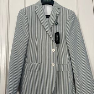 Boys Ralph Lauren Blayton Seersucker Blazer NWT Size 12R